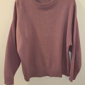 Zara Dusty Rose Crew Neck Sweater Relaxed Fit